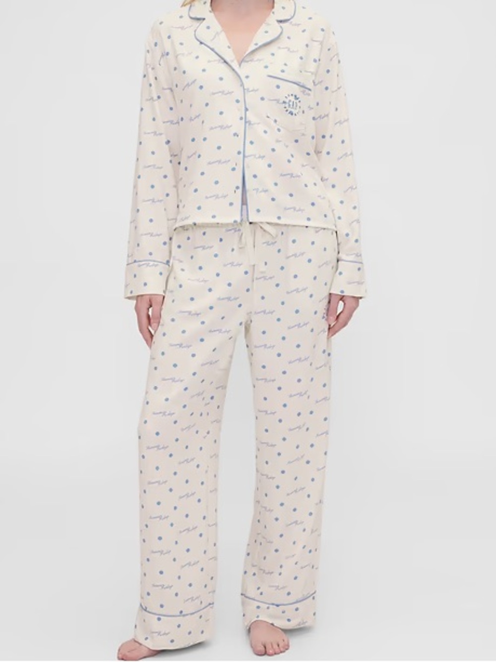 Gap × Summer Fridays Relaxed Flannel Dotted PJ Pants